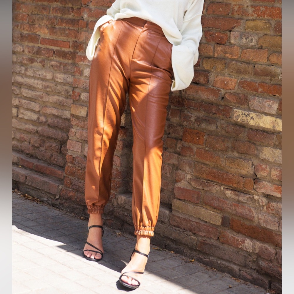 Women’s nasty gal pleather trousers with cuff